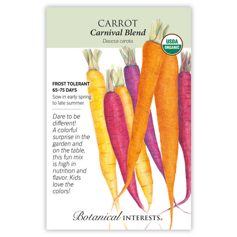 Botanical Interests® SEED PACKET Carrot (Carnival Blend), Organic