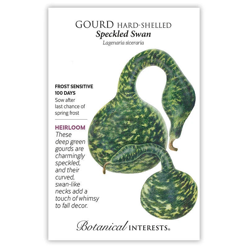 Botanical Interests® SEED PACKET: Gourd, Hard Shelled (Speckled Swan)