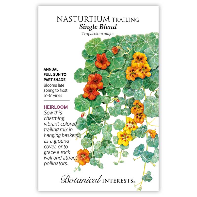 Botanical Interests® SEED PACKET: Nasturtium Trailing (Single Blend)