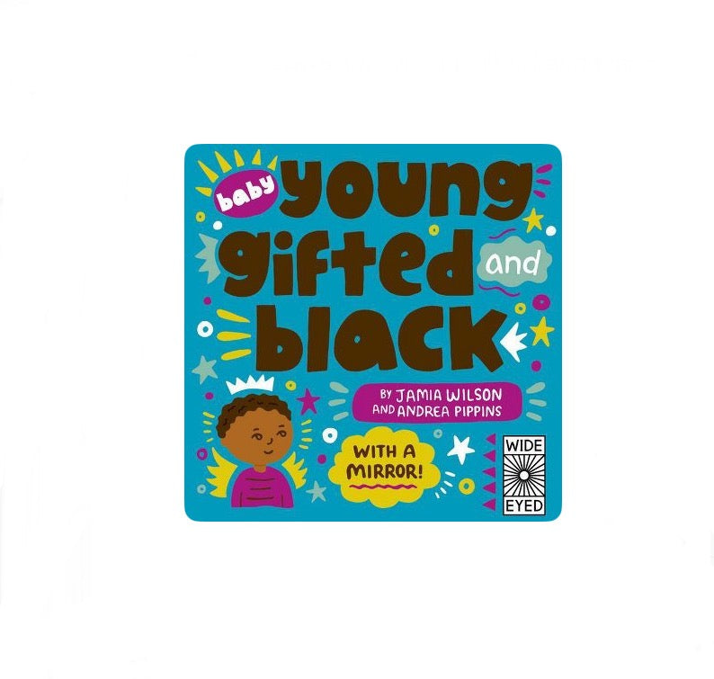 Book cover of 'Baby Young Gifted and Black' with colorful design and text.
