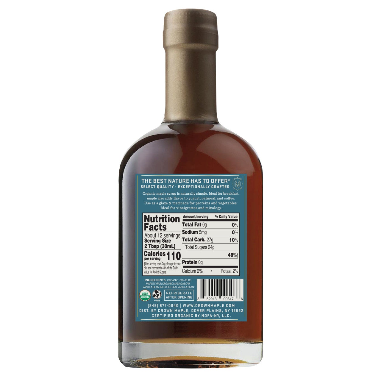 Crown Maple Madagascar Vanilla Infused Organic Maple Syrup