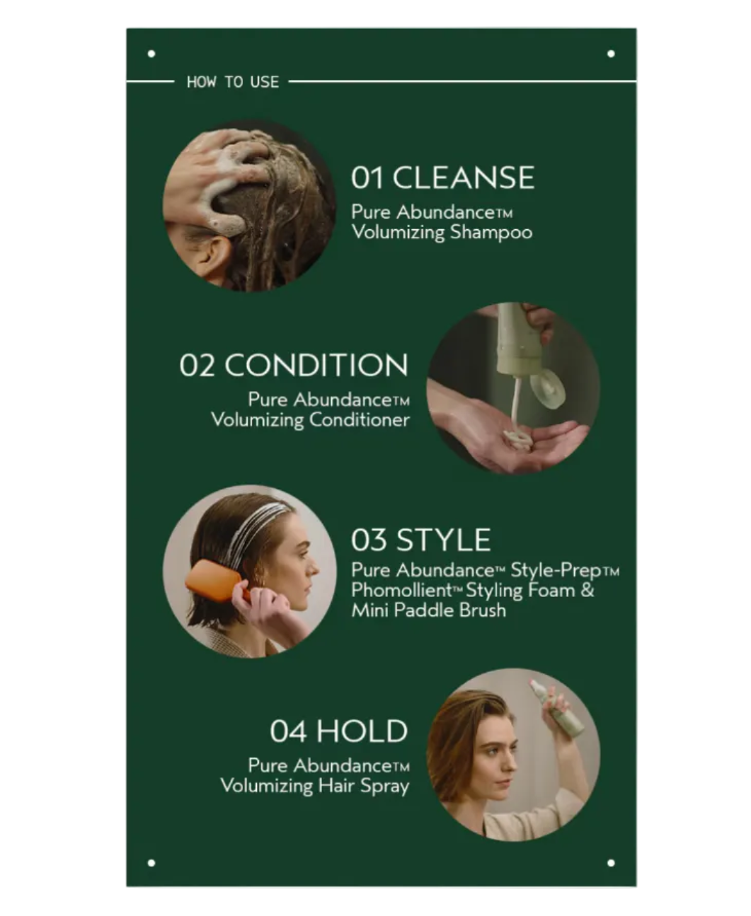 Product page for a mini paddle brush with usage instructions on a white background