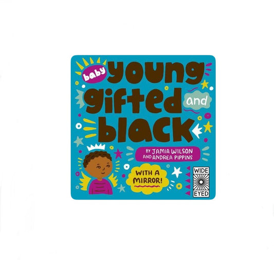 Book cover of 'Baby Young Gifted and Black' with colorful design and text.