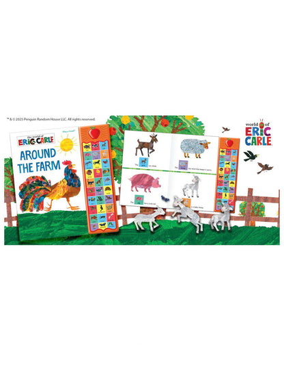 Educational farm-themed board book set with illustrations of animals and a colorful cover.