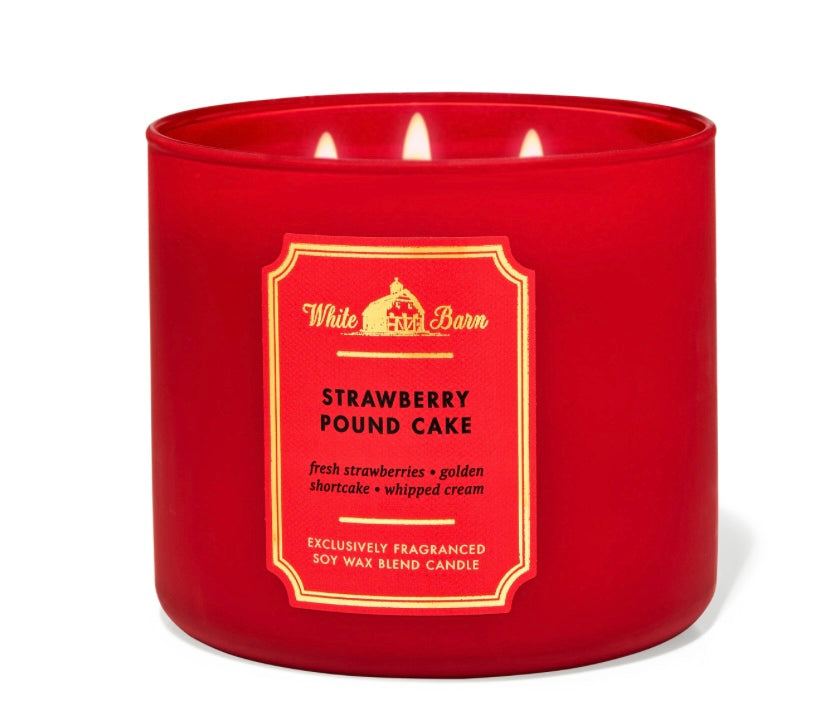 Strawberry Pound Cake 3-Wick Candle 🍓