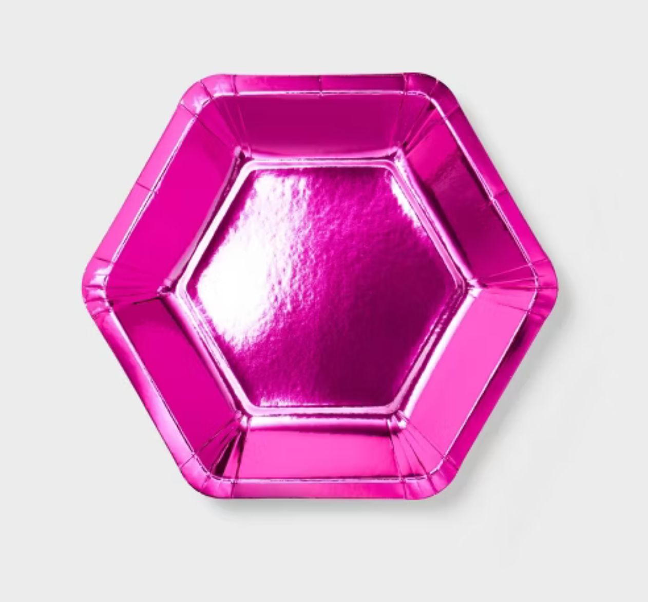 Hexagonal pink metallic plate