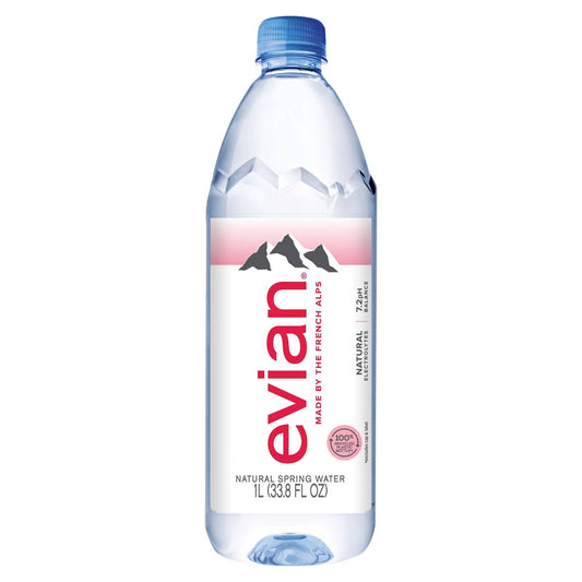Evian Natural Spring Water 1L – Premium Alpine Hydration for Wellness Baskets