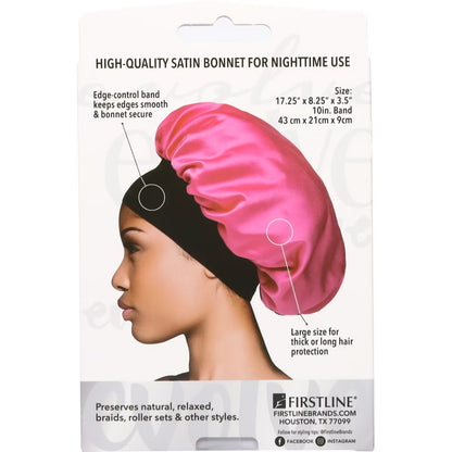 Fuchsia Satin Wide-Edge Bonnet
