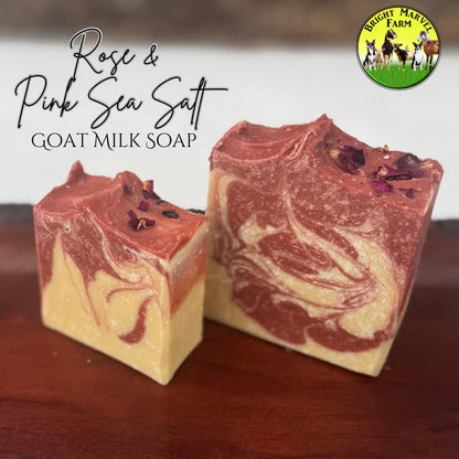 🥀 Rose and Sea Salt Goat Milk Soap by Bright Marvel Farms | Luxury Spa Experience